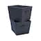Household Essentials 14" Denim Blue Tapered Fabric Hard-Sided Storage Bin, 2ct.